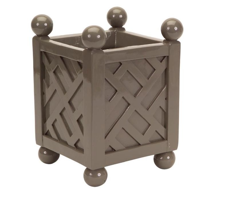 Melrose 7.5" Shiny Rectangular Outdoor Planter - Brown