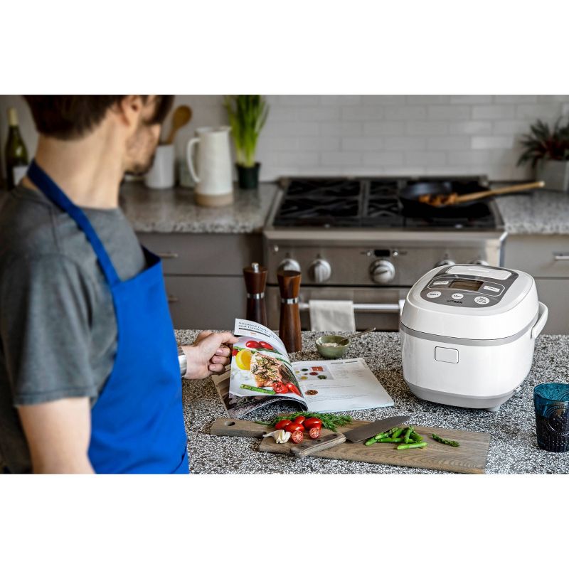 Micom 10-Cup Rice Cooker with Tacook Cooking Plate - White