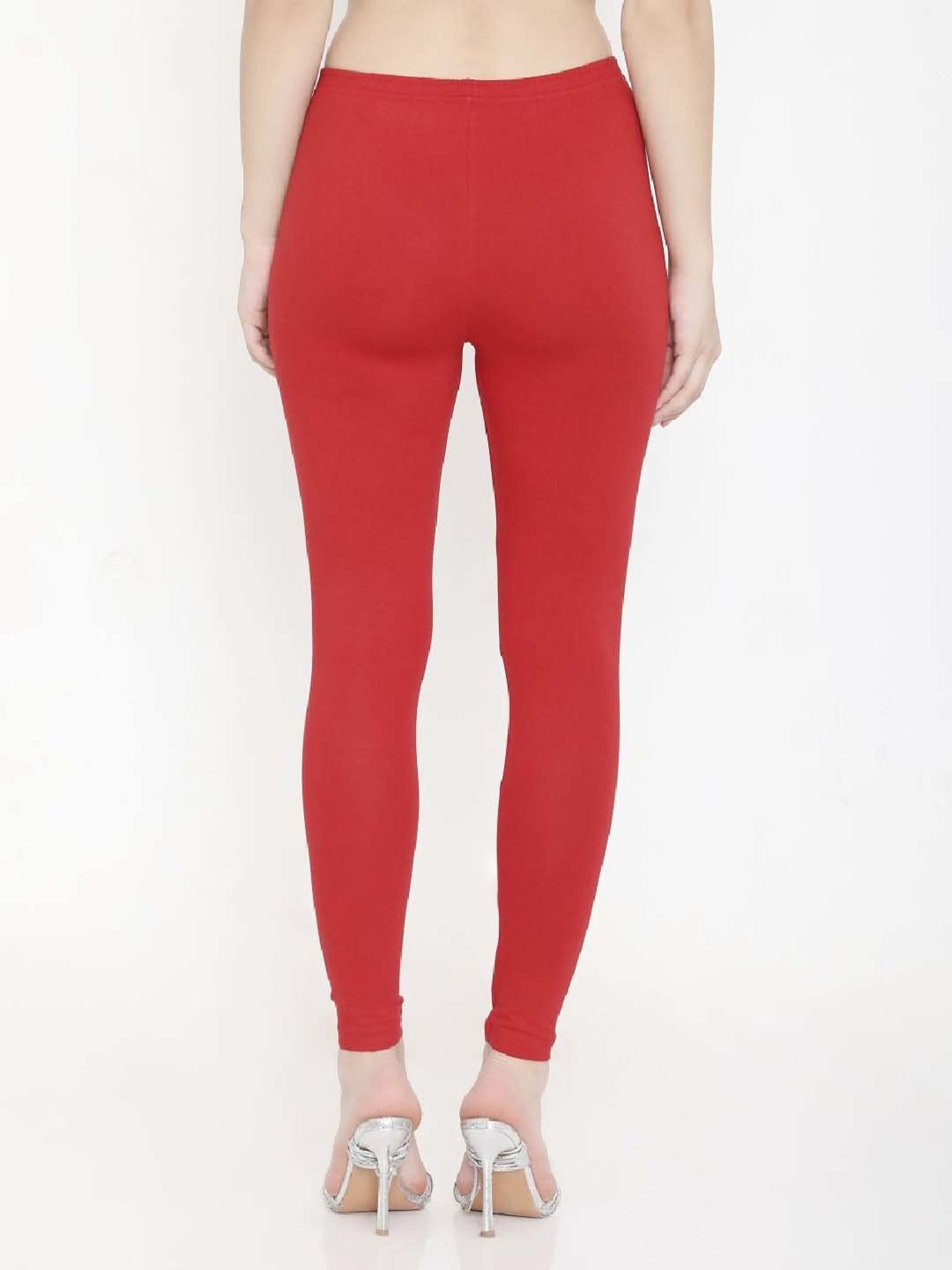 FEELINGS Red Plain Leggings