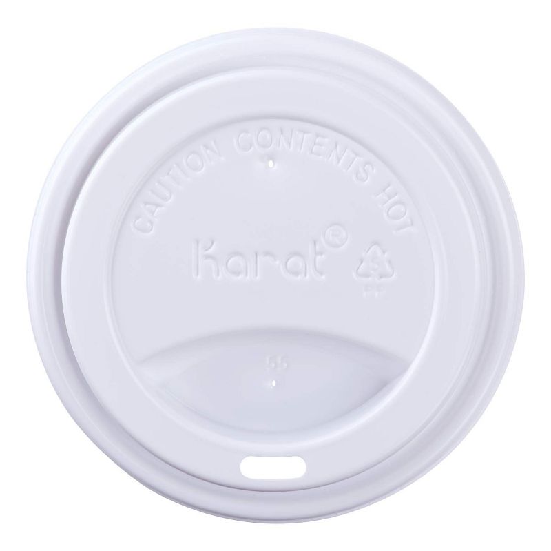 Karat C-KDL516B Hot Drink Sipper Polypropylene Plastic Dome Lid for 10 to 24 Ounce Paper Hot Cups for Coffee and Tea, White, Case of 1000