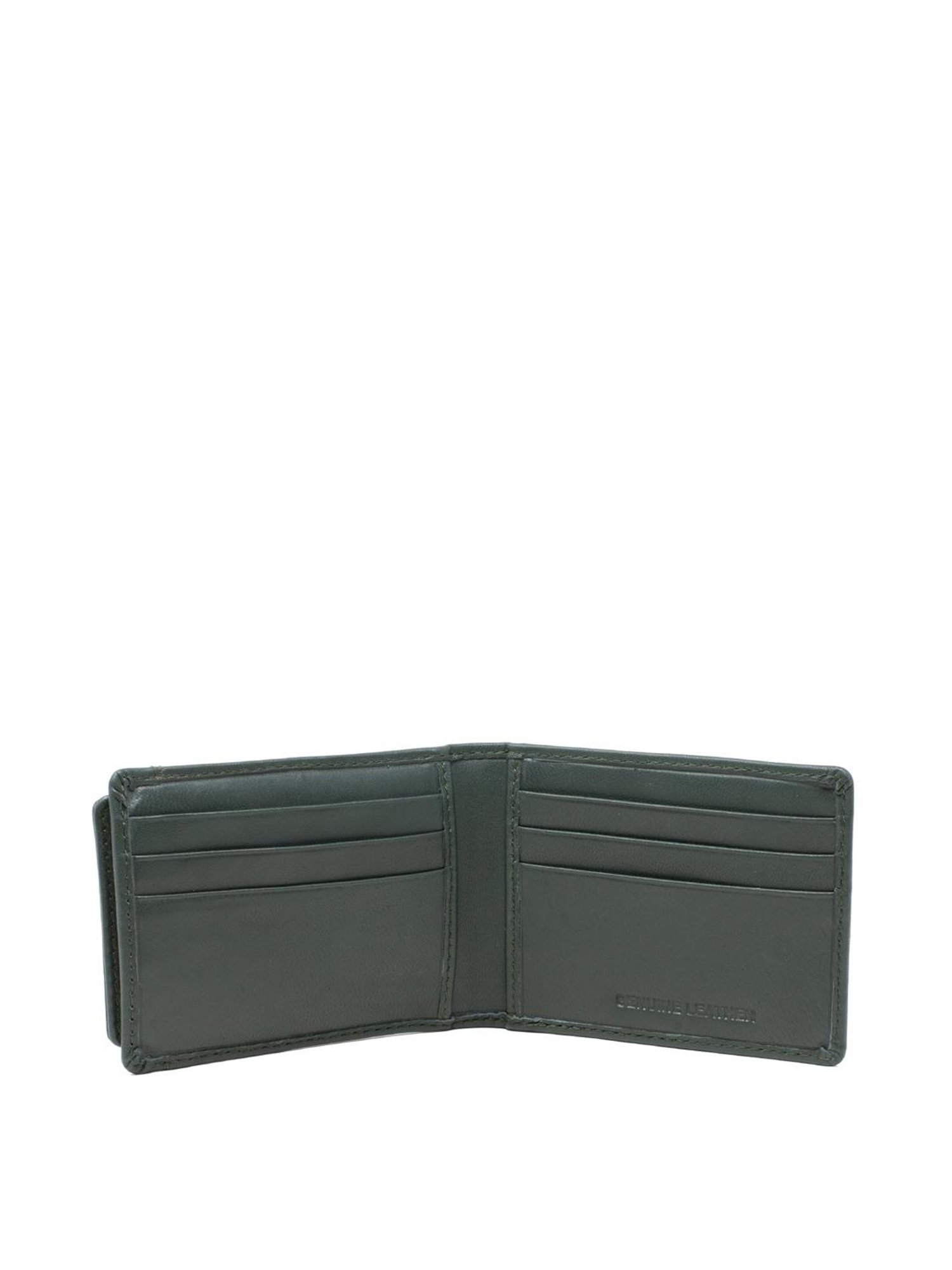 Tohl Halle Green Casual Leather Bi-Fold Wallet, Keychain & Pen Holder Set for Men