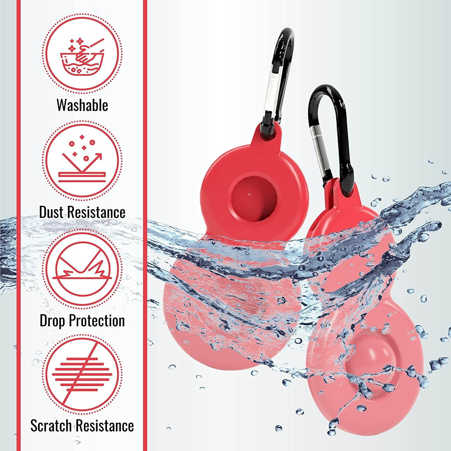 UNIV AirTag Case Keychain Fidget Popper, Silicone Protective Cover for Apple Air Tag Key Finder Tracker Holder, Keyring for Apple Air Tag - Secure - Key Ring Airtag Accessories