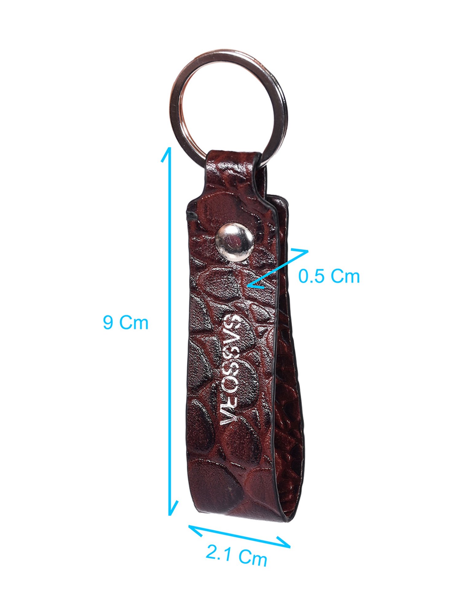 SASSORA Dark Brown Leather Keychain Key Ring Holders Anniversary Gift, Birthday Gift - Pack of 2