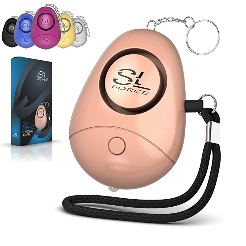 Personal Alarm Siren Song 130dB sound Personal Alarms for Women Keychain with LED Light Emergency Self Defense for Kids Elderly Rose Gold
