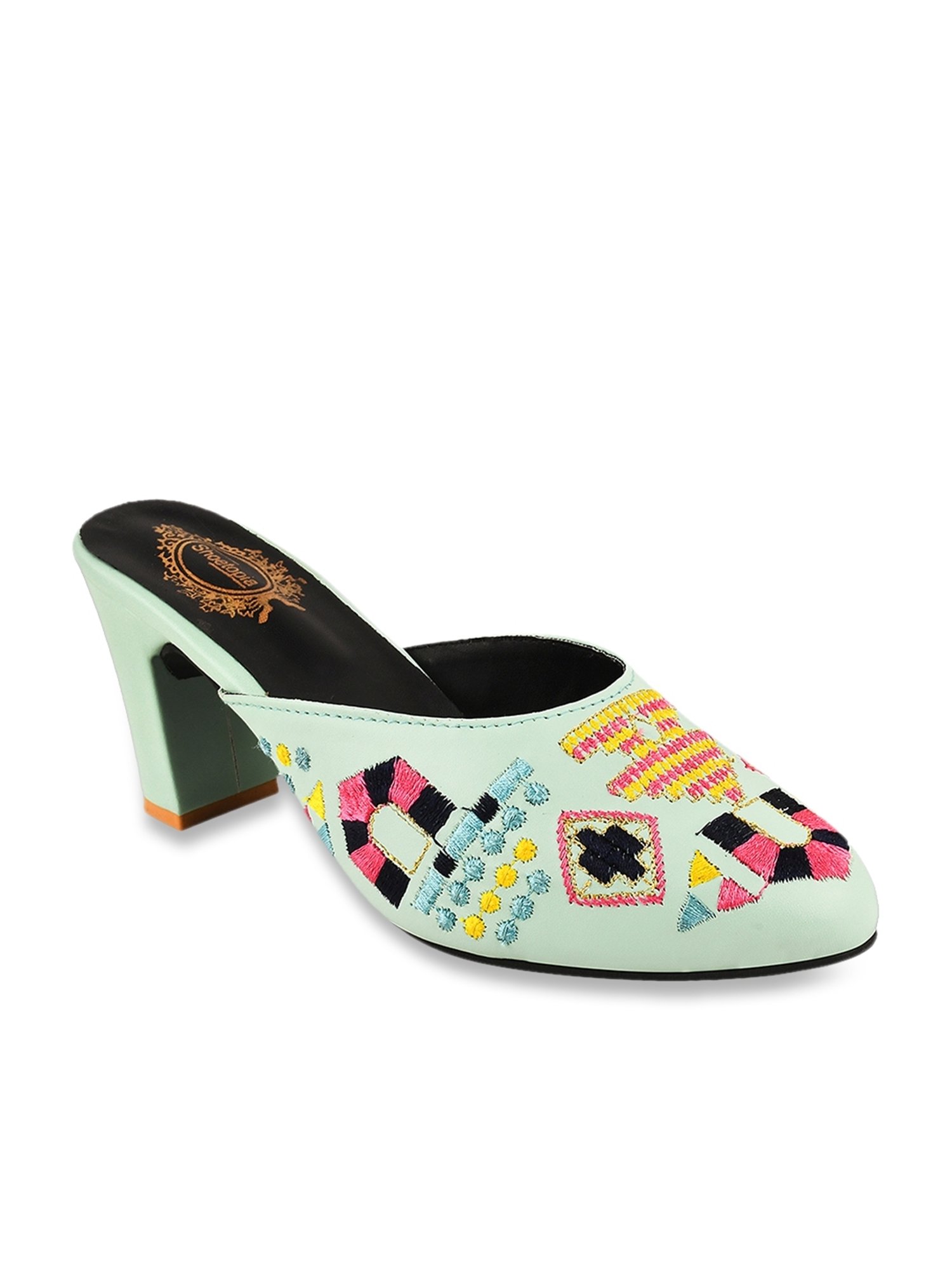 Shoetopia Women's Green Mule Shoes