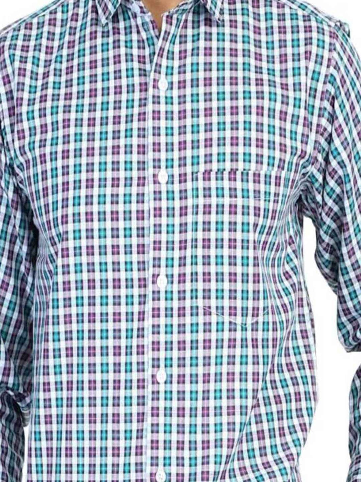 Tahvo Blue Slim Fit Checks Shirt