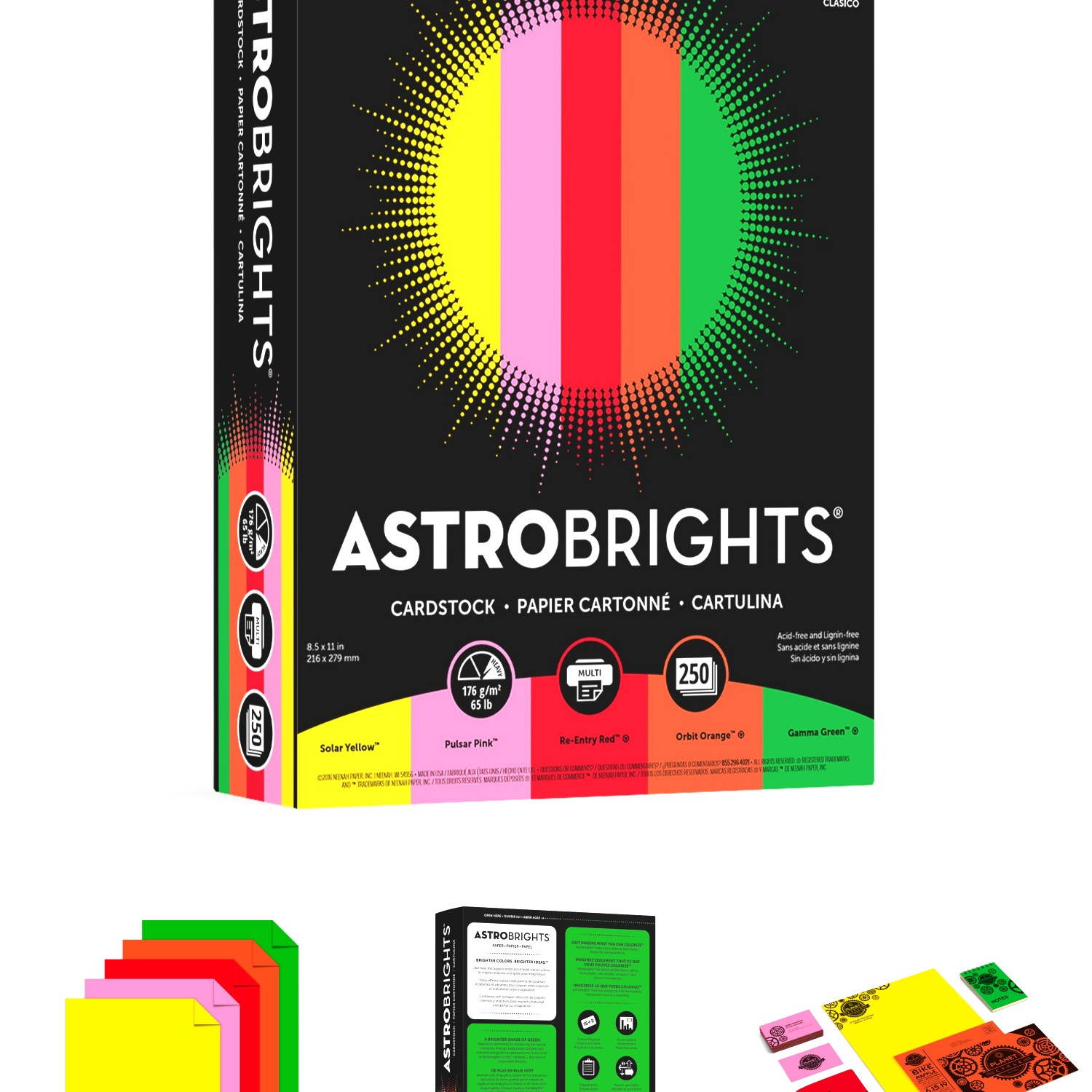 Astrobrights Paper,Ltr,250sh,65#,Ast 21003