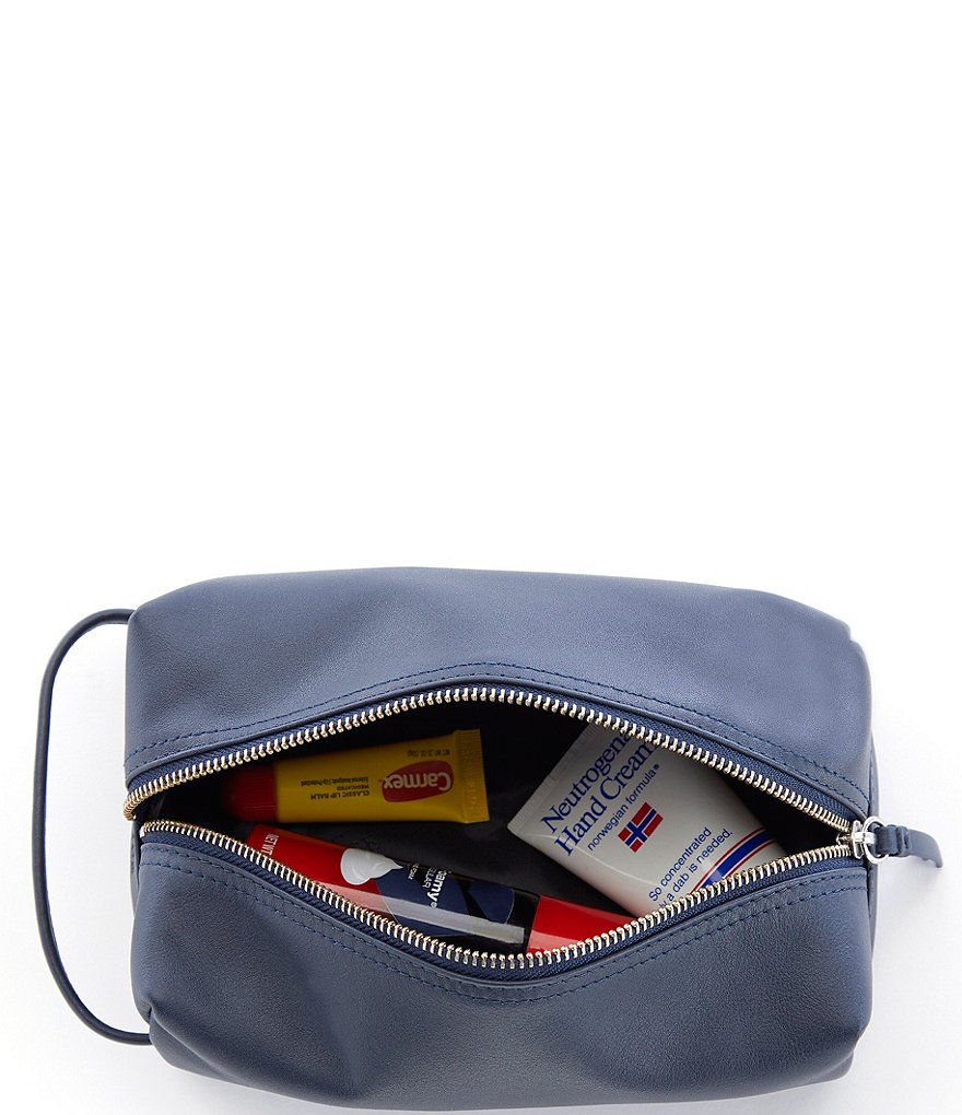 ROYCE New York Genuine Leather Compact Toiletry Bag