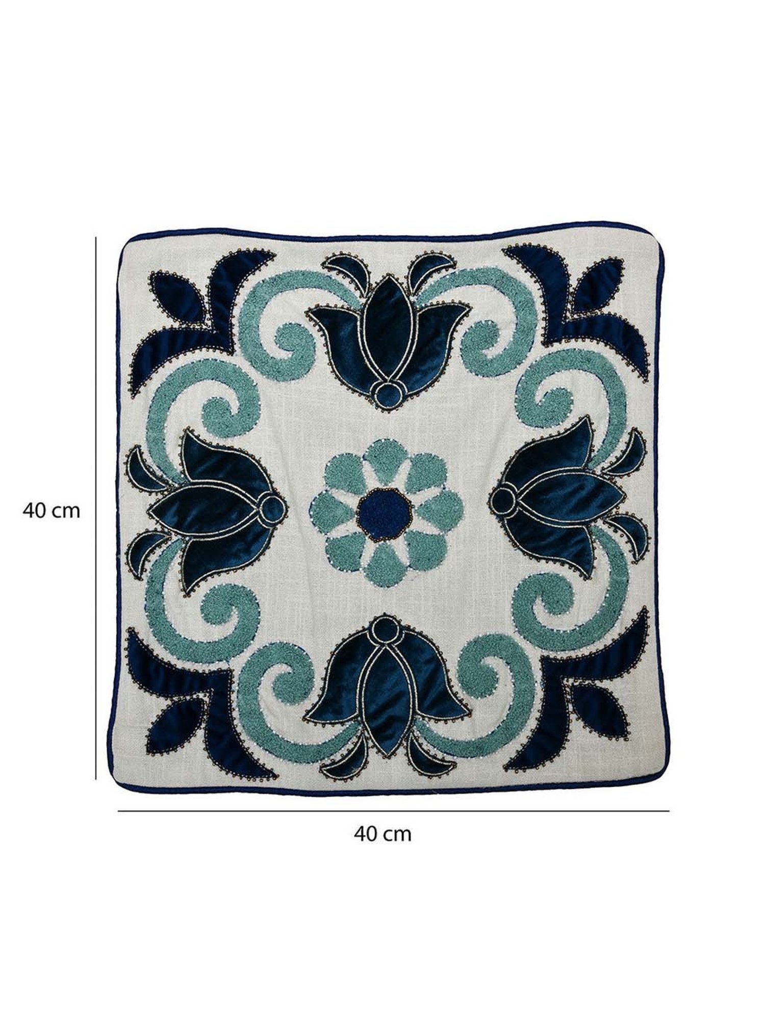 Swayam Red & White Cotton 60 cm x 60 cm Cushion Covers - Set of 5