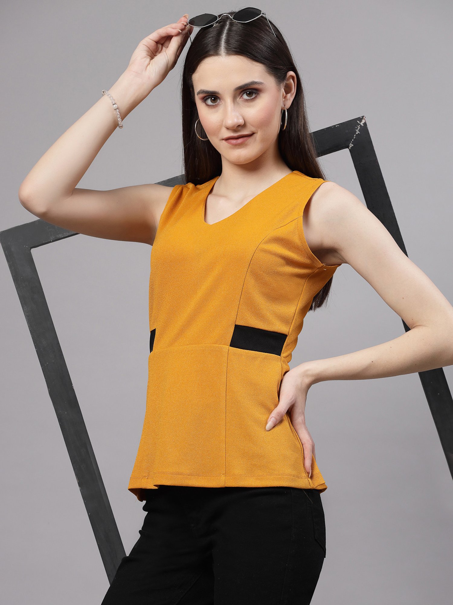 Style Quotient Yellow Regular Fit Top