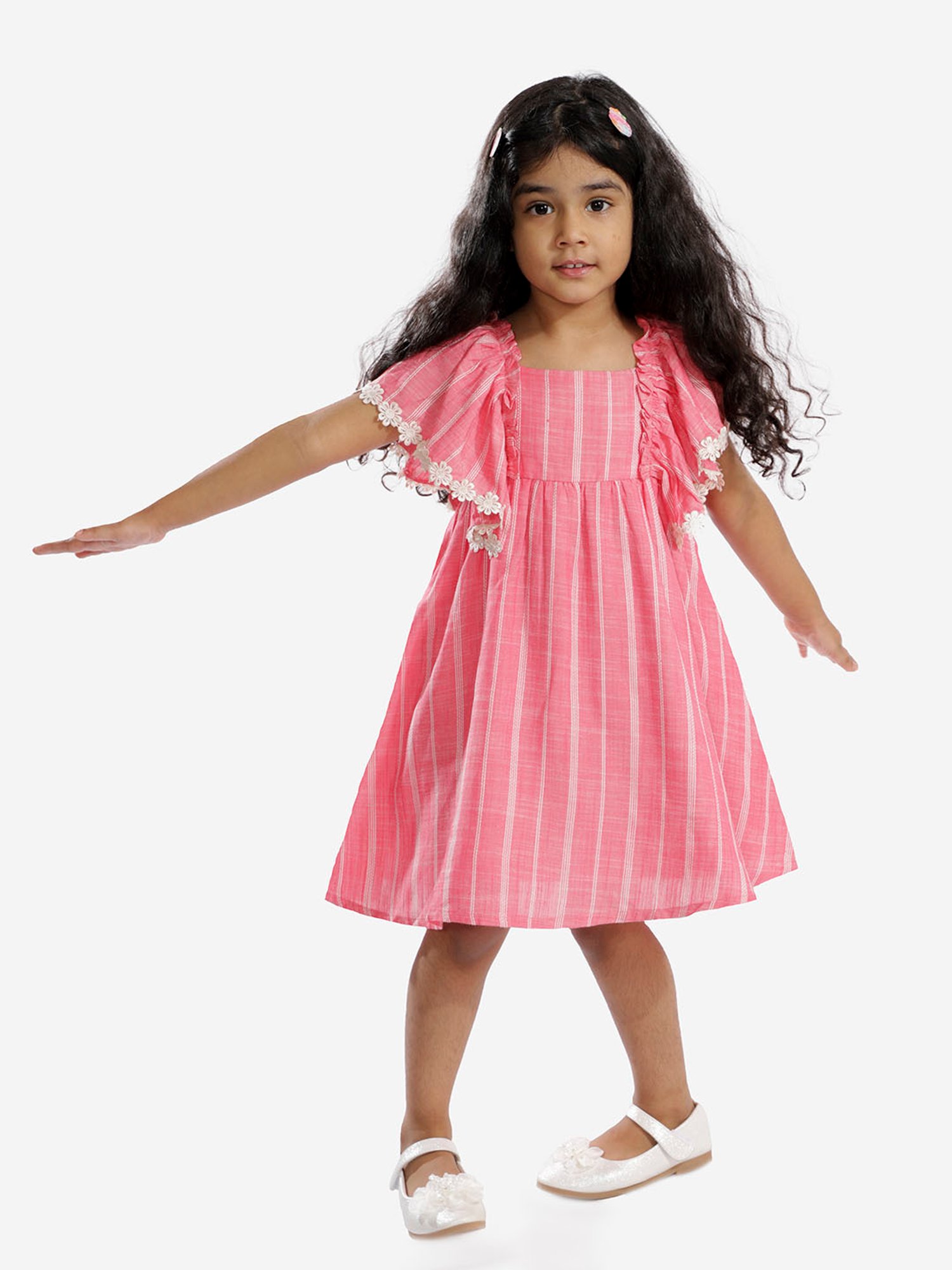 Lil Drama Kids Pink Striped Dress