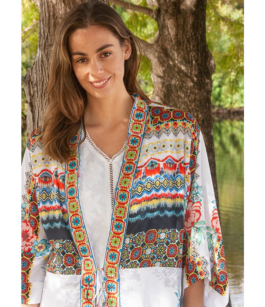 Caroline Rose Tissue Linen Bracelet Sleeve Shirt Jacket