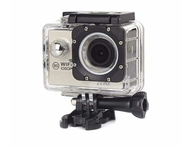 Silver 2inch 1080P Action Camera Wifi 170 Degree Lens 50M Waterproof Pro Sport DV Bike Helmet Cam Mini Camcorder