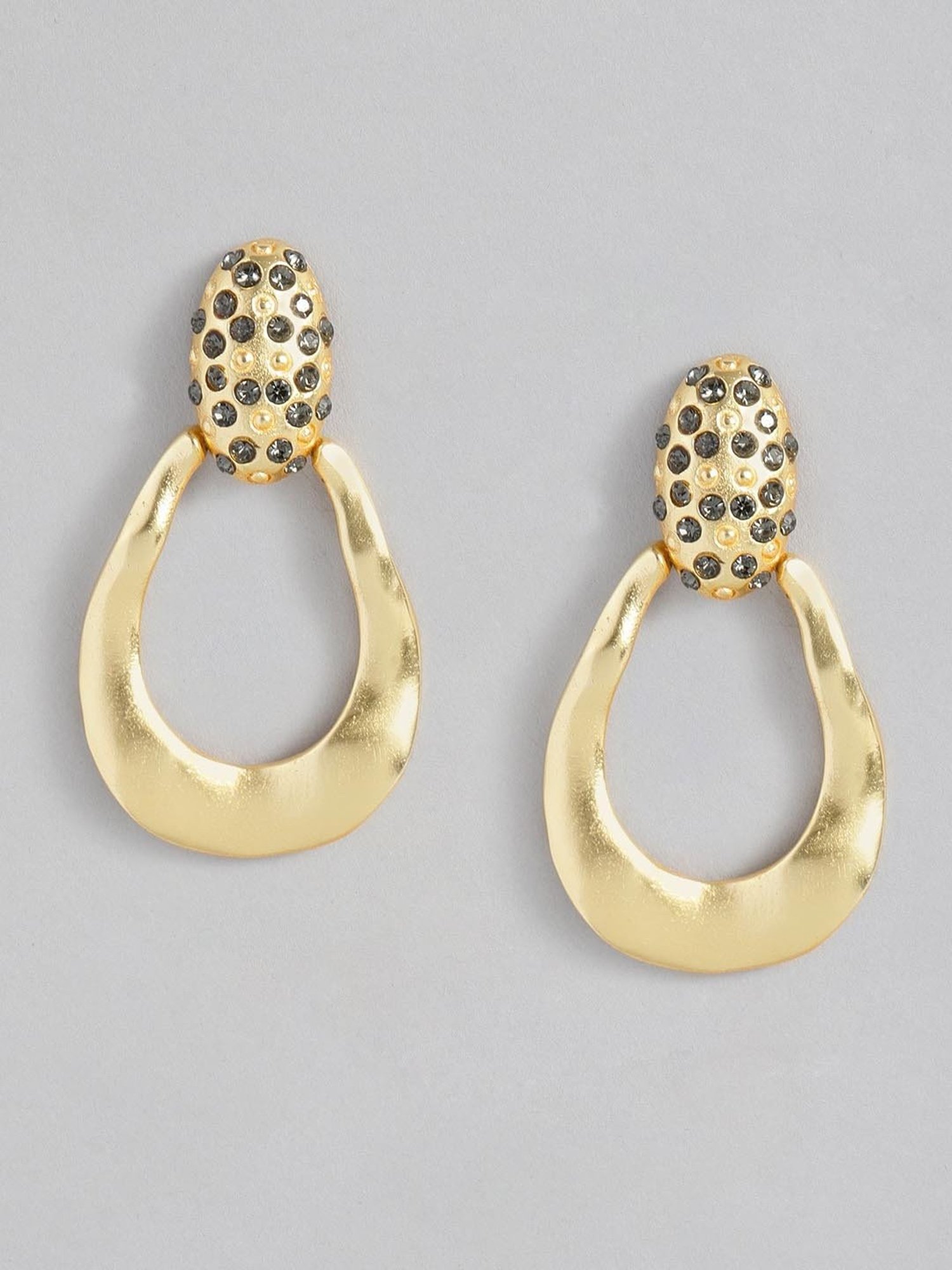 Estele Gold-Plated Wave Stud Earrings for Women