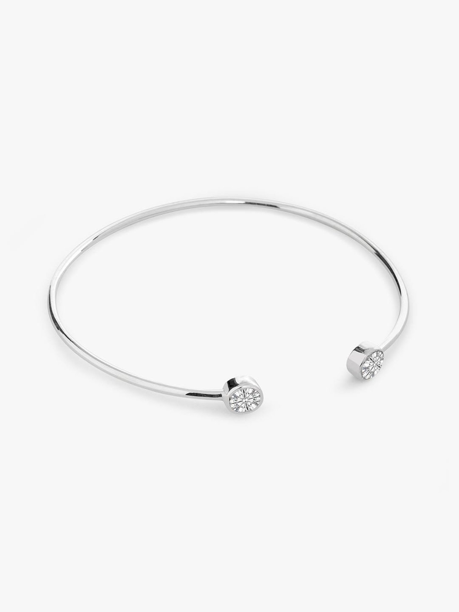 March by FableStreet 92.5 Sterling Silver Two Stone Cuff Bracelet for Women