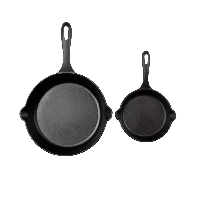 Victoria 6.5"&amp; 10" Preseasoned Cast Iron Skillet Set