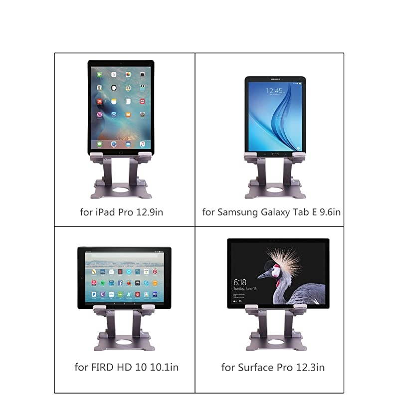 Tablet Stand Adjustable Aluminum Tablets7135 inch Holder for iPad 20172018iPad ProSurface Pro Surface Pro 3 4FIRD HD 10Samsung Galaxy Tab EASUS Transformer with a Carry BagSpace Grey