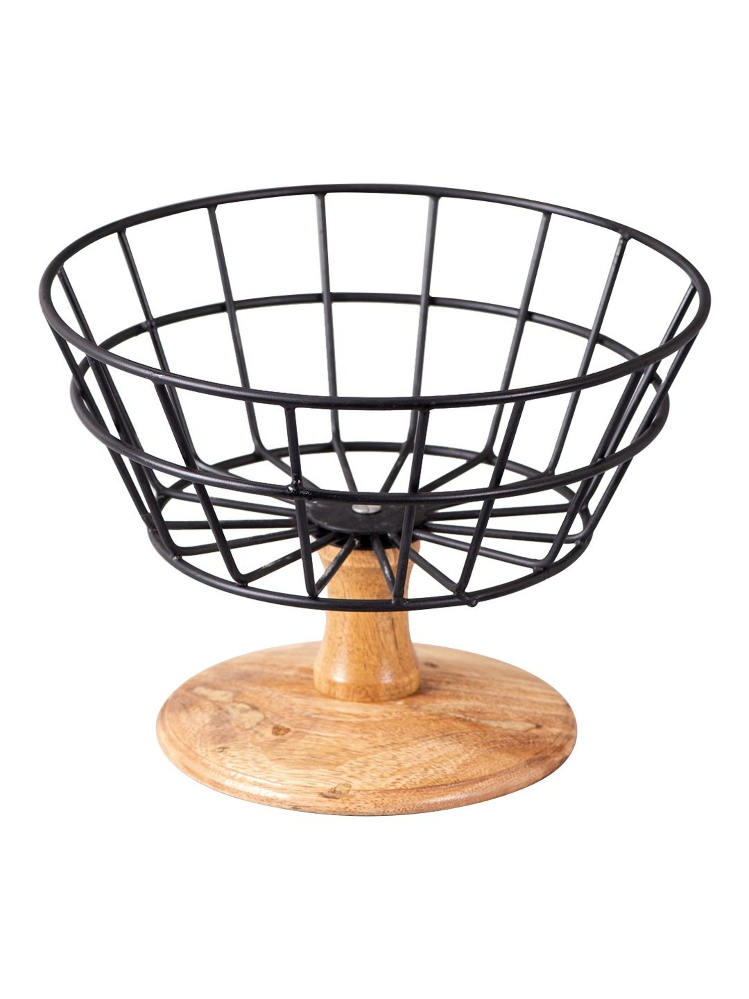 Nestroots Solid Black Iron Fruit Basket