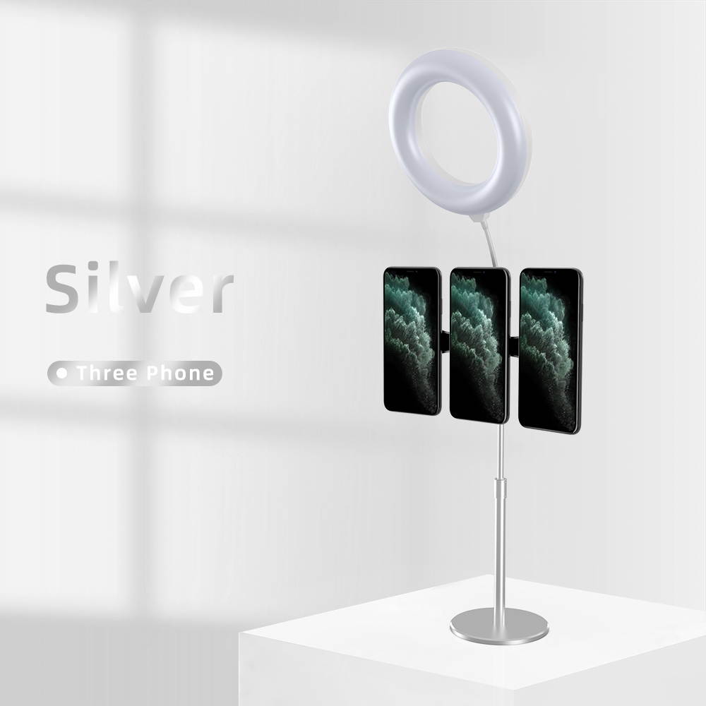 Portable Streaming Desktop Stand with Ring Light, Mobile Phone Holder Perfect for YouTube Streaming, Video Recording & Photography.