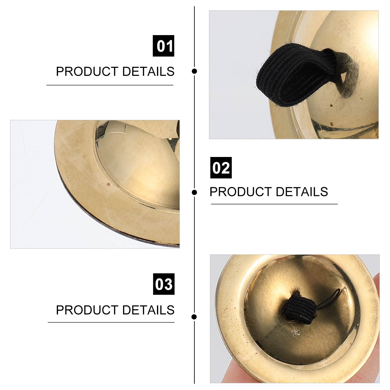 2 Pairs 5.5cm Mini Cymbals Creative Finger Cymbals Musical Instrument for Kids