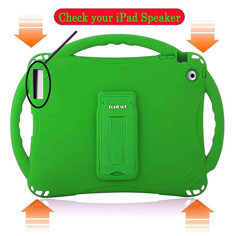 iPad 2 Case for Kids Shockproof Silicone Handle Stand Case CoverampTempered Glass Screen Protector for Old Version Apple iPad 2nd GenerationiPad 3rd GenerationiPad 4th Generation Green
