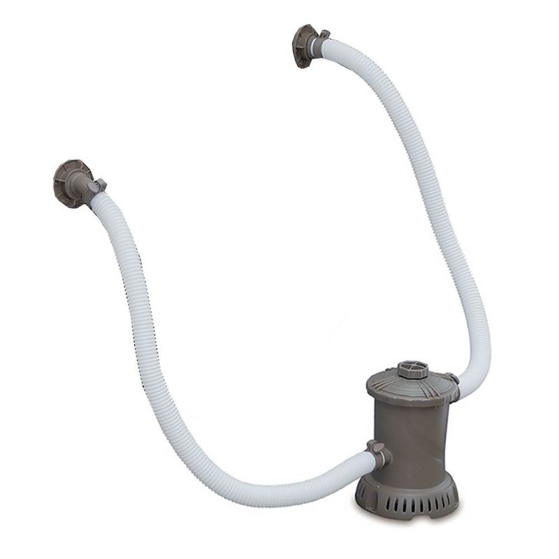 Summer Waves P10012362 Quick Set 12ft x 36in Outdoor Round Ring Inflatable Above Ground Swimming Pool with Filter Pump & Filter Cartridge, Light Gray