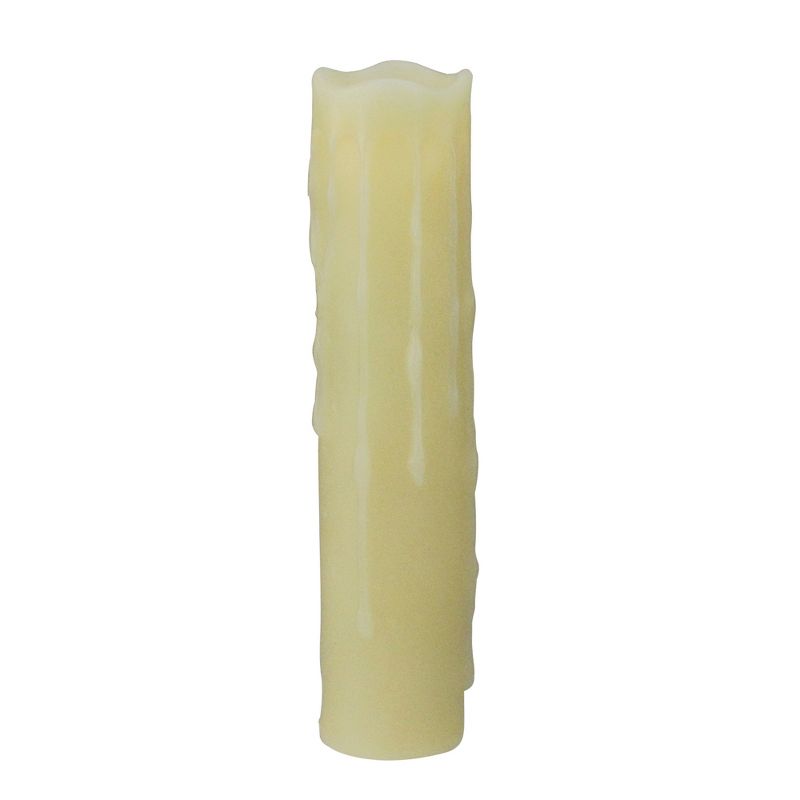 Melrose 8" Prelit LED Flameless Wax Drip Pillar Candle with Timer - Ivory