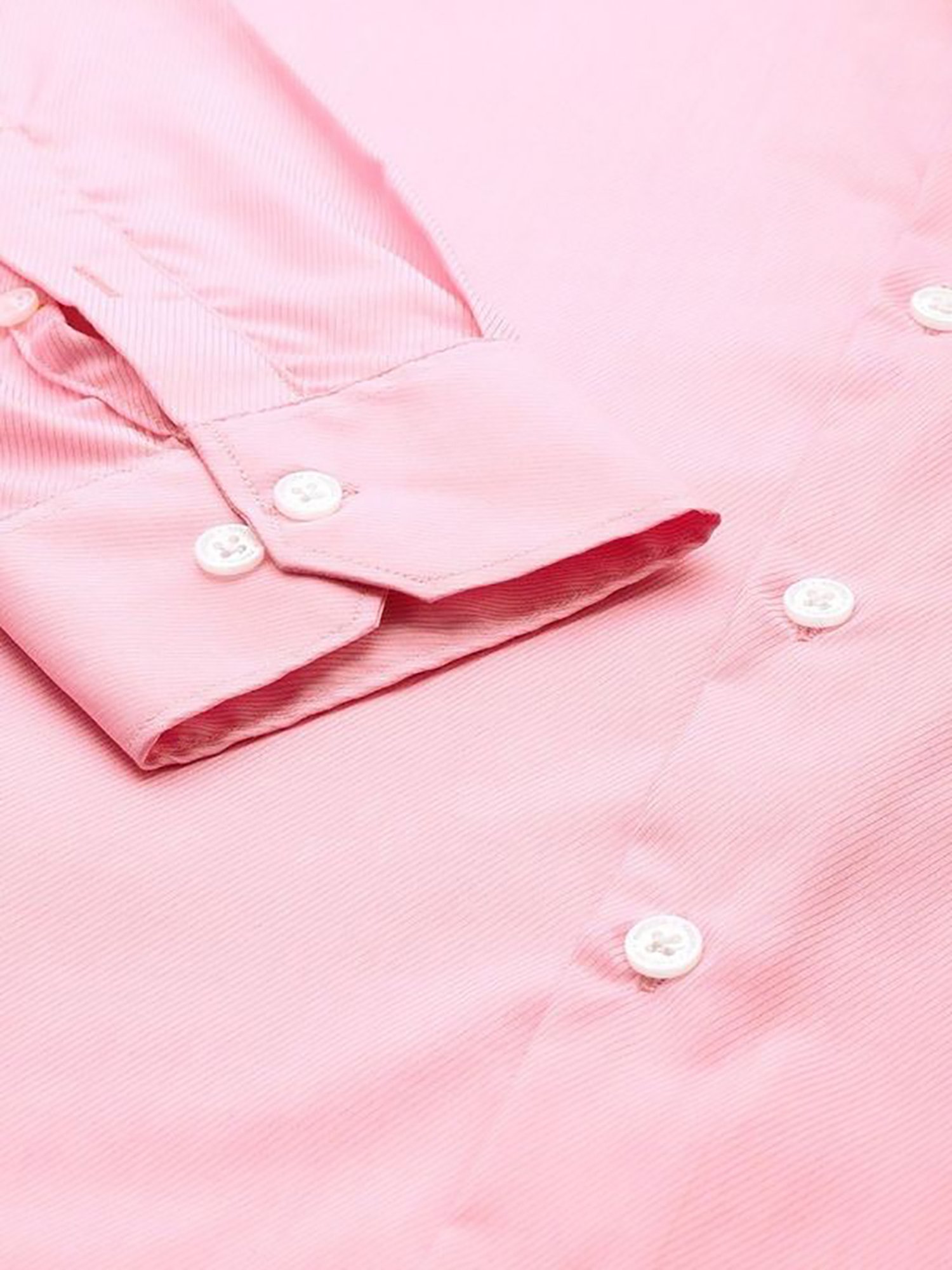 Hancock Pink Cotton Slim Fit Solid Shirts