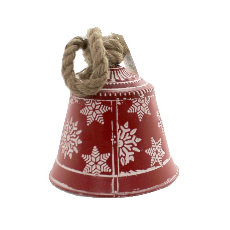 Christmas 6.0" Snowflake Bell 6.0 Inches Jute Hanger Metal  -  Decorative Figurines