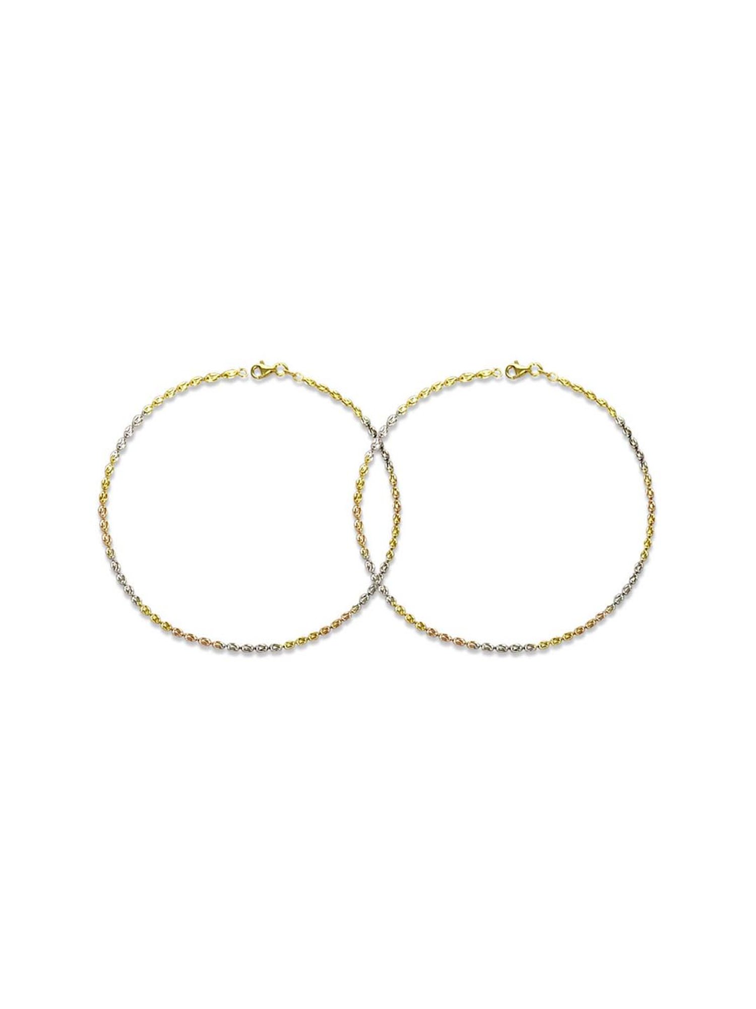 Taraash 92.5 Sterling Silver Tri-Plated Anklets