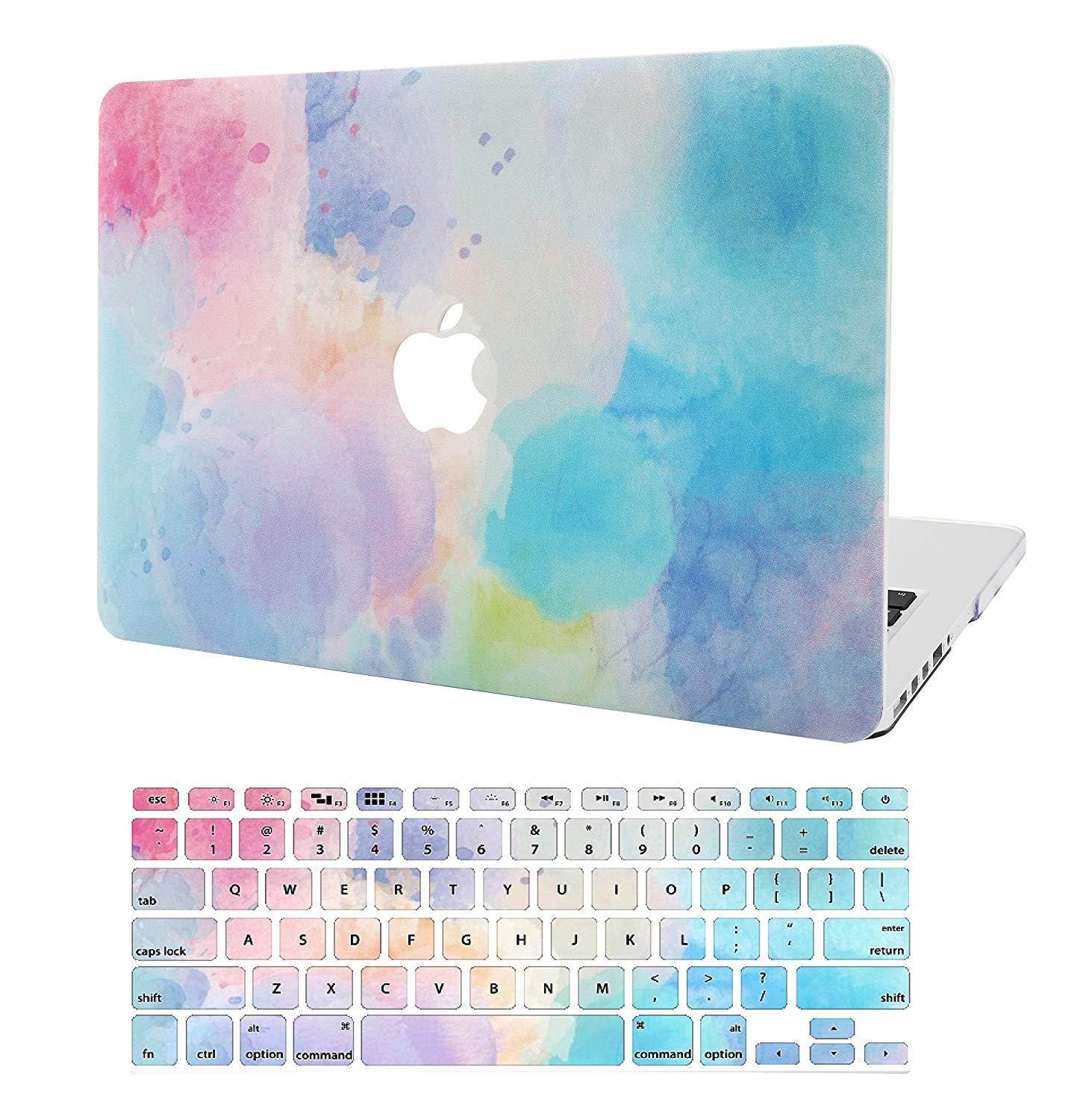 KEC Laptop Case for MacBook Pro 13" (2018/2017/2016) w/ Keyboard Cover Plastic Hard Shell A1989/A1706/A1708 Touch Bar (Rainbow Mist 2)