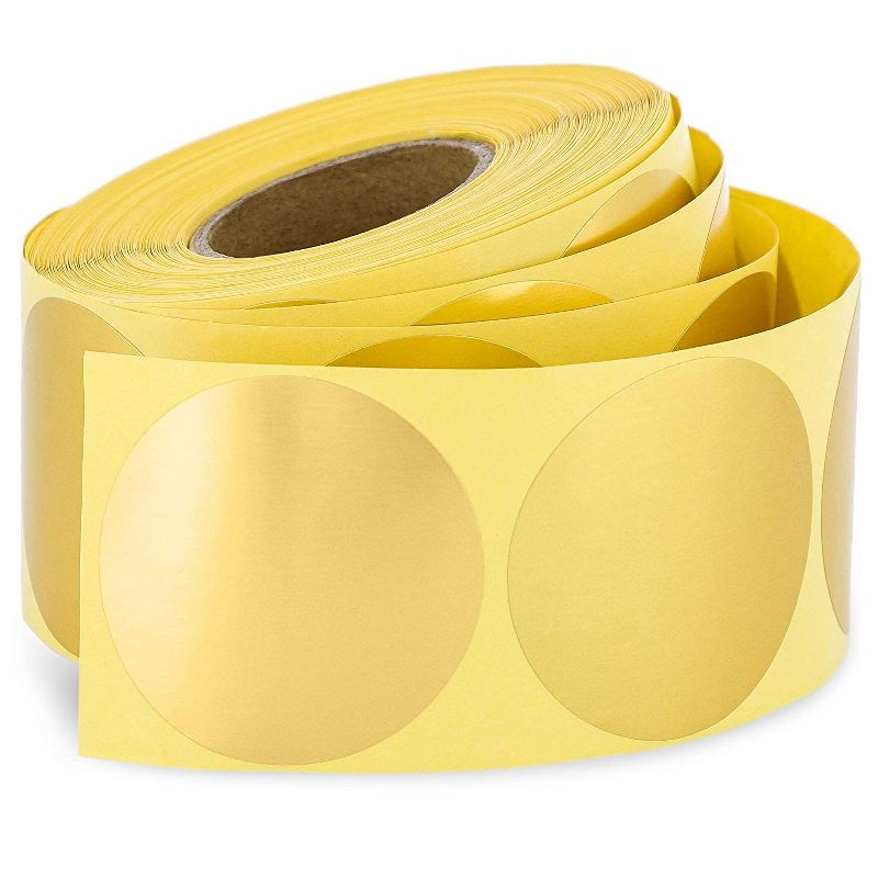 Sustainable Greetings 500-Pack Metallic Gold 2" Round Dot Sticker Labels for Envelope Seals, Invitations, Party Favors