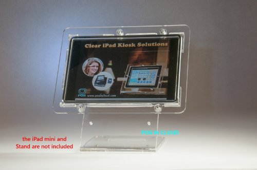 iPad mini 1/2/3 VESA Mount Enclosure, Clear Acrlyic material for POS, Kiosk, Square Card Reader