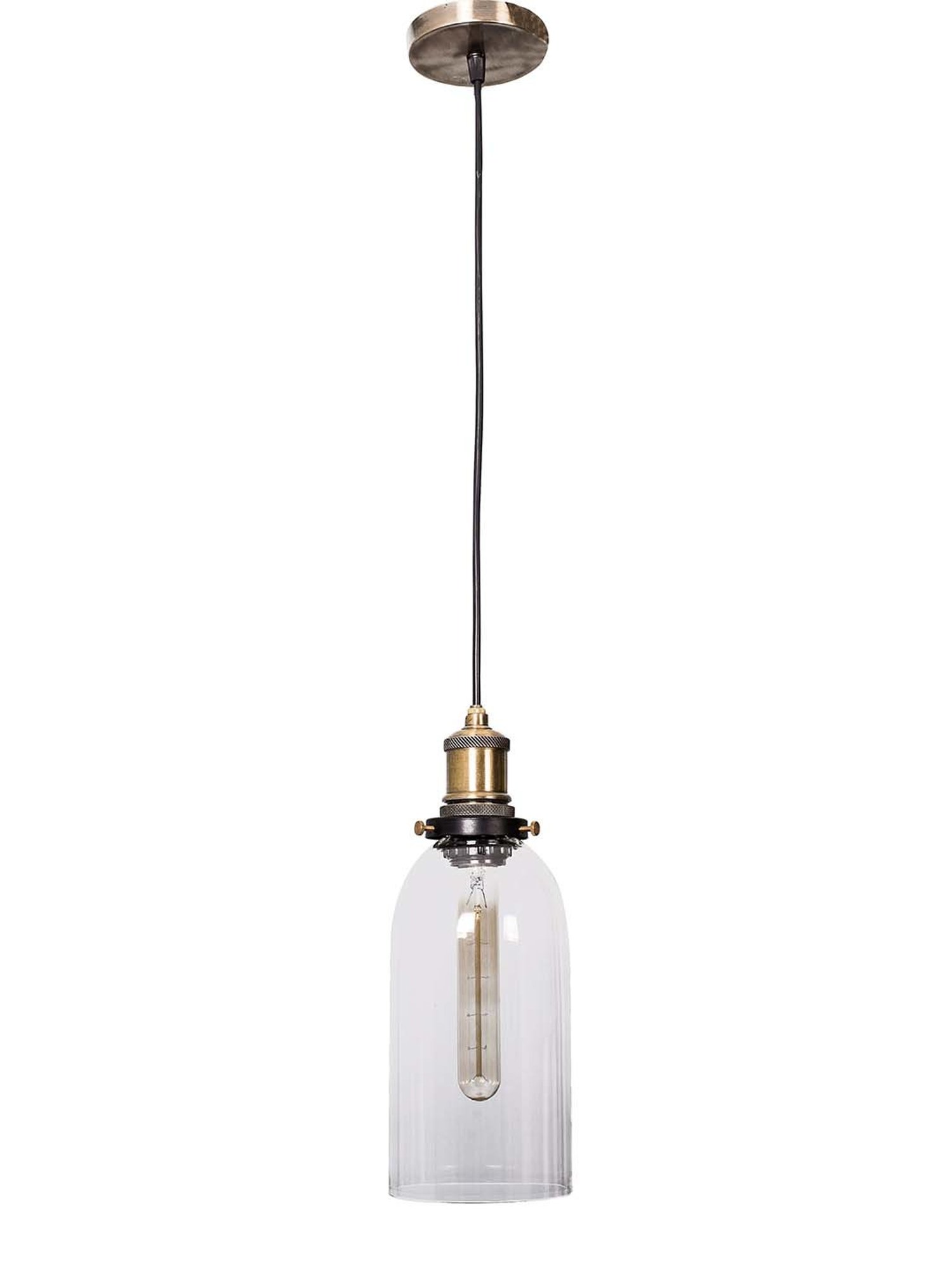 Fos Lighting 'Contemporary' Transparent Aluminium Hanging Light - Set of 1