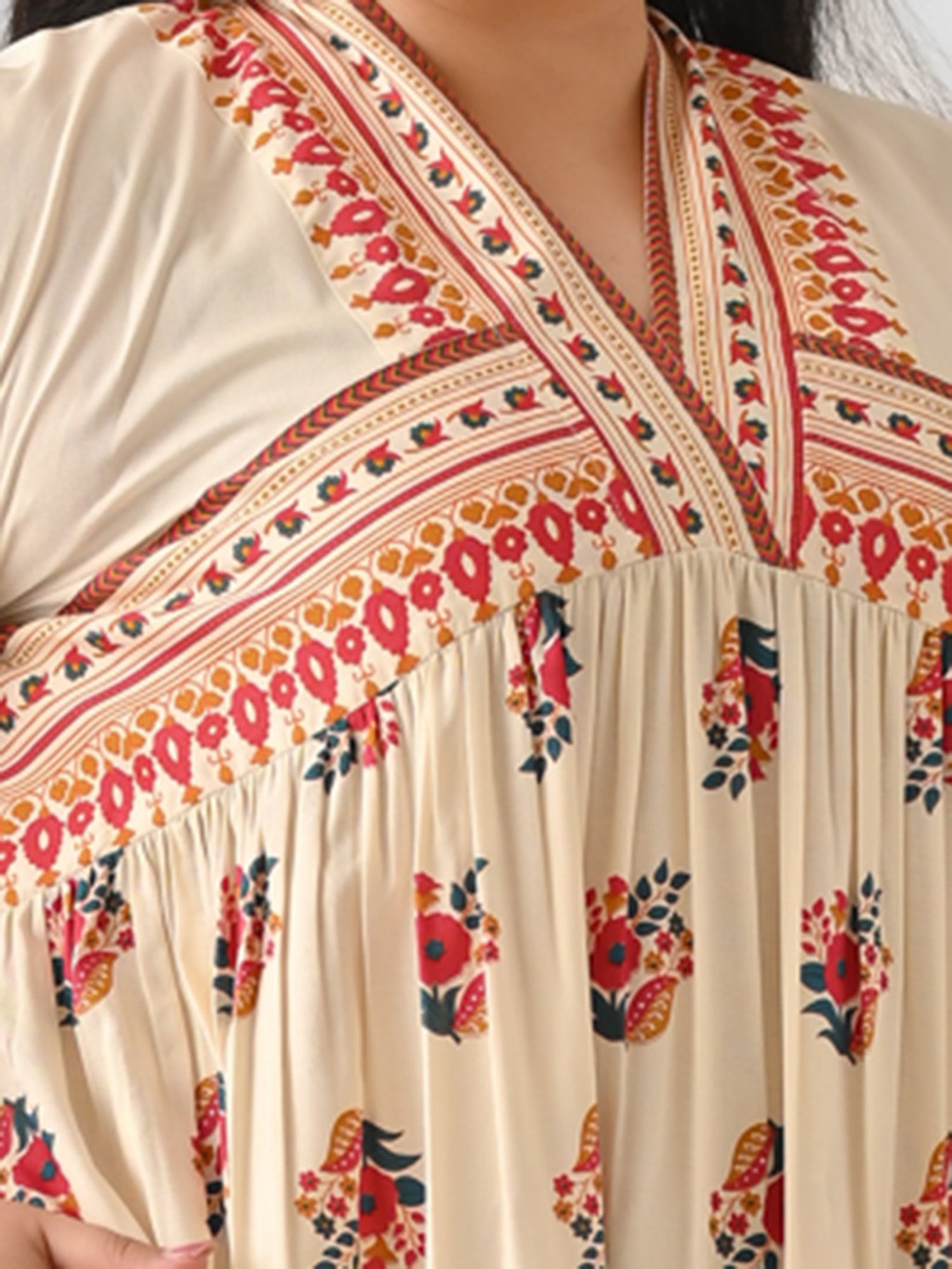 Saffron Threads Red Ethnic Dresses