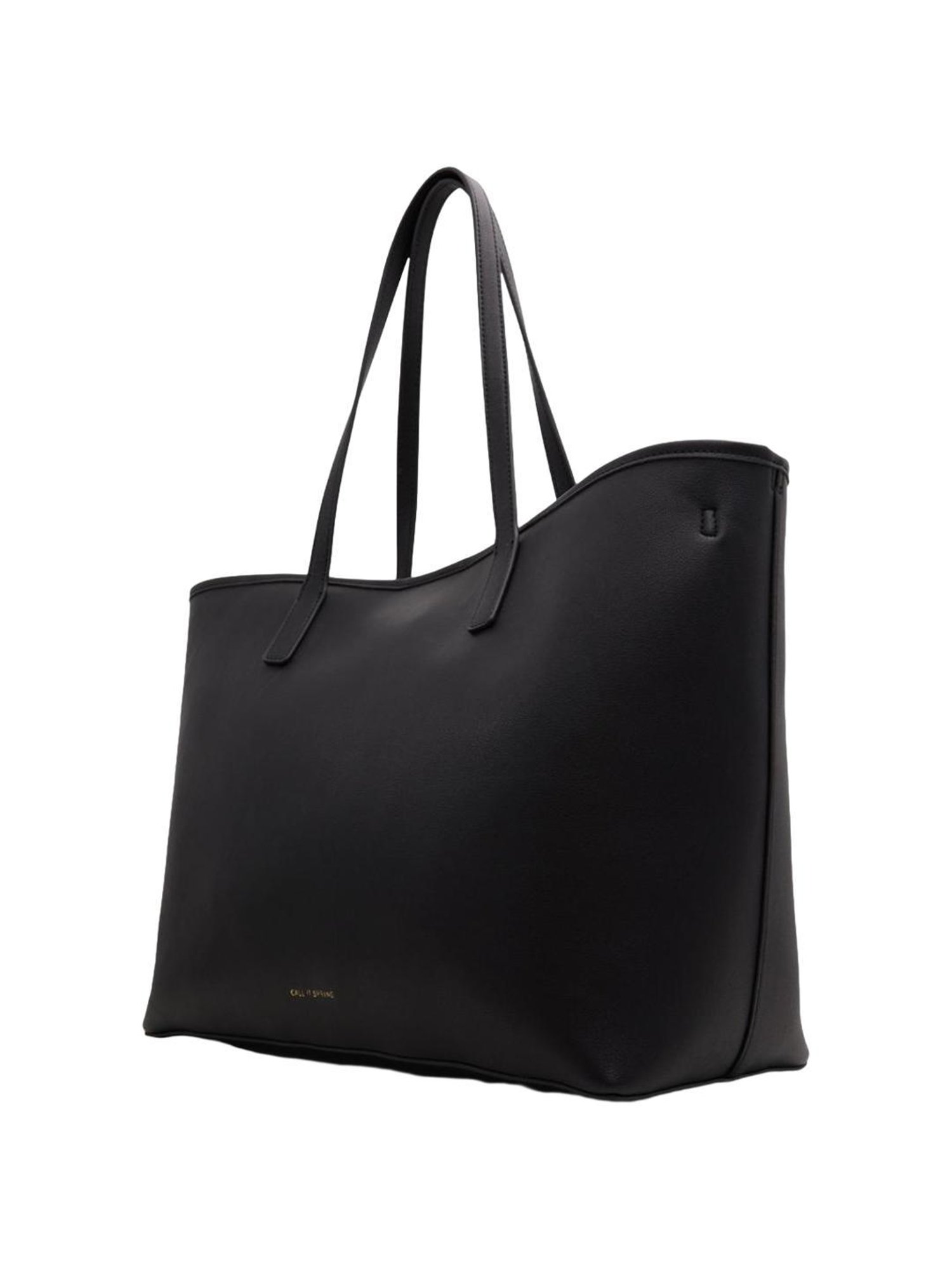 Call It Spring Black Solid Tote Handbag With pouch