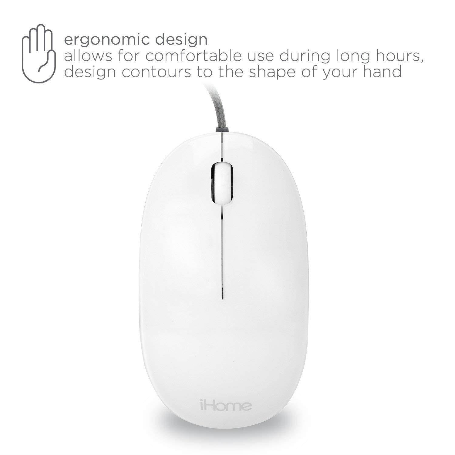 iHome   Wired Mac Mouse - White (IMAC-M100W)