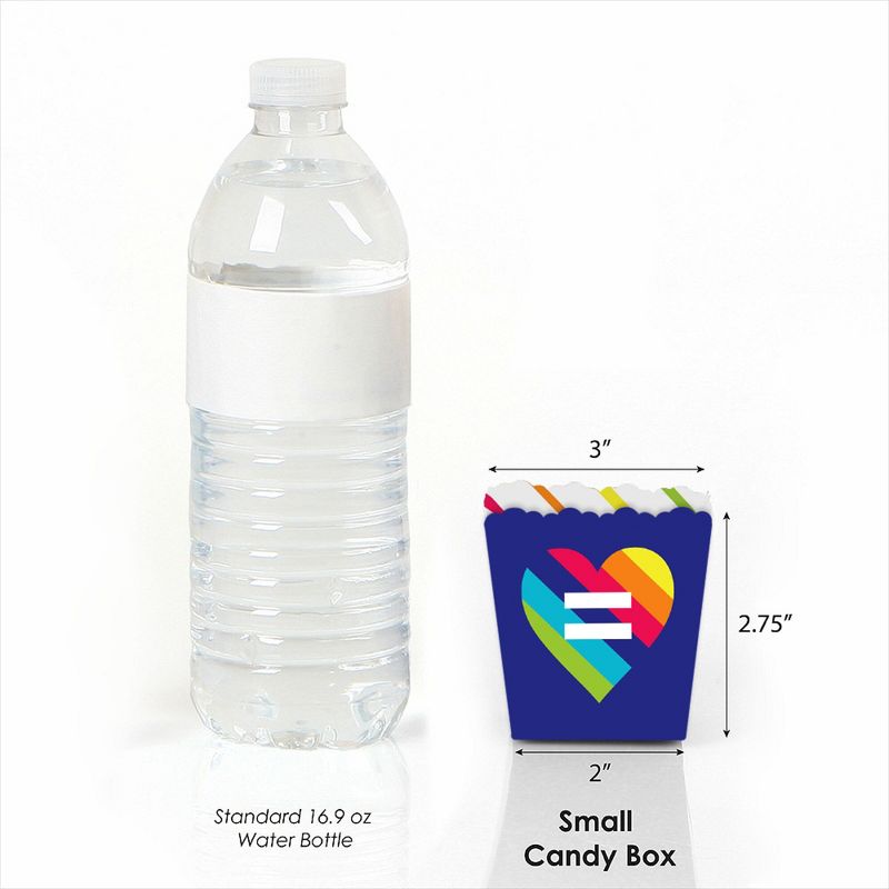 Big Dot of Happiness Love is Love - Gay Pride - Party Mini Favor Boxes - LGBTQ Rainbow Party Treat Candy Boxes - Set of 12
