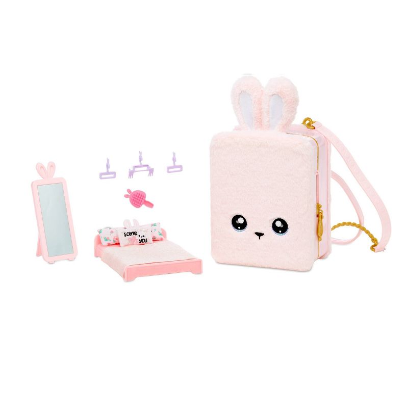 Na! Na! Na! Surprise 3-in-1 Backpack Bedroom Pink Bunny Playset with Limited Edition Doll