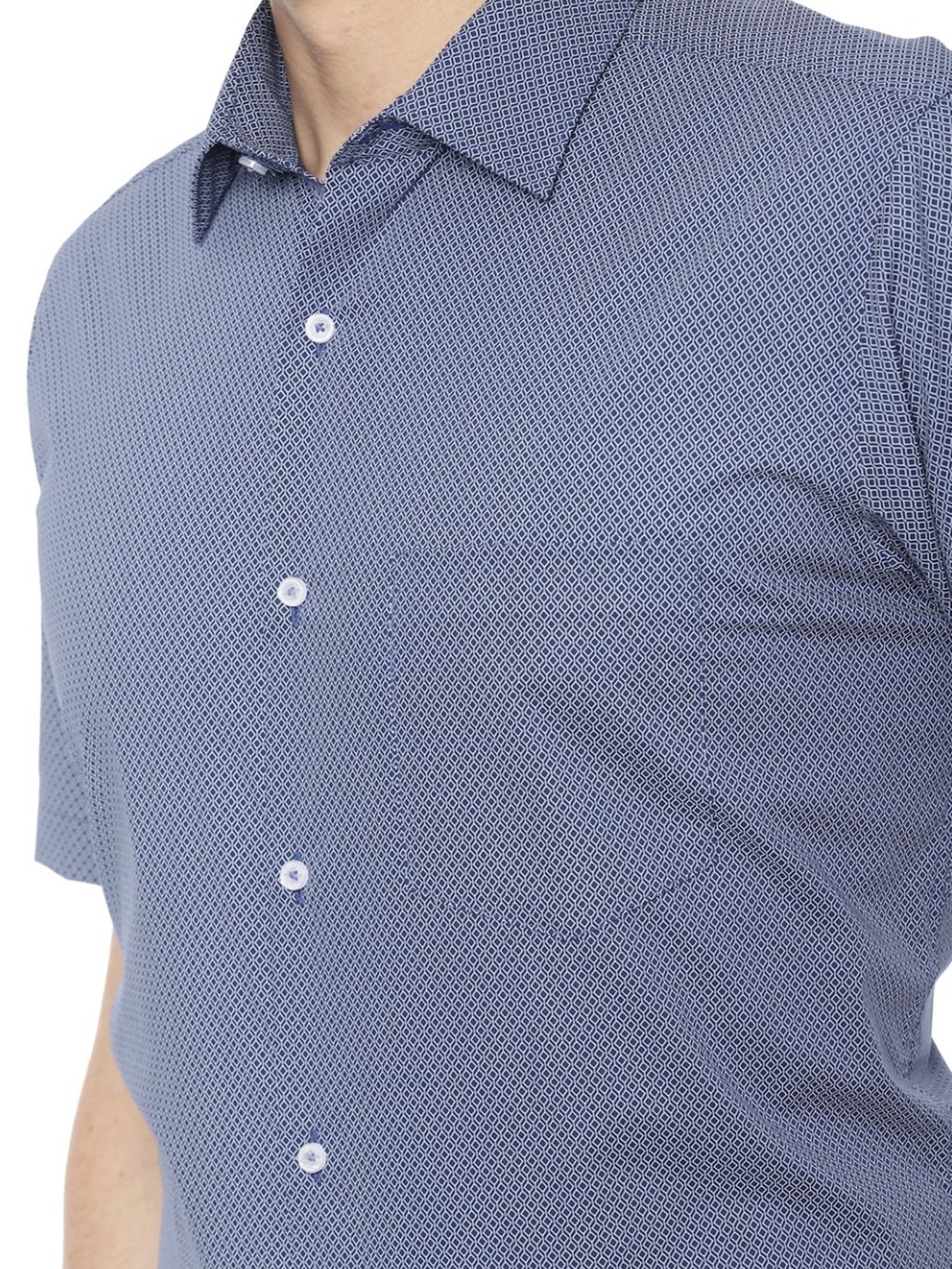 Van Heusen Navy Cotton Regular Fit Printed Shirt