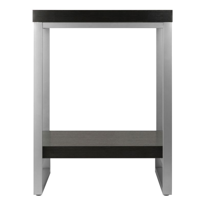 Jared End Table, Enamel Steel Tube - Dark Espresso - Winsome