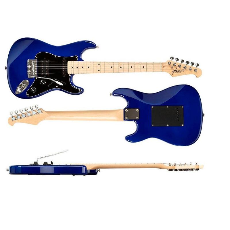 Monoprice Indio Mini Cali Electric Guitar - Blue, With Gig Bag