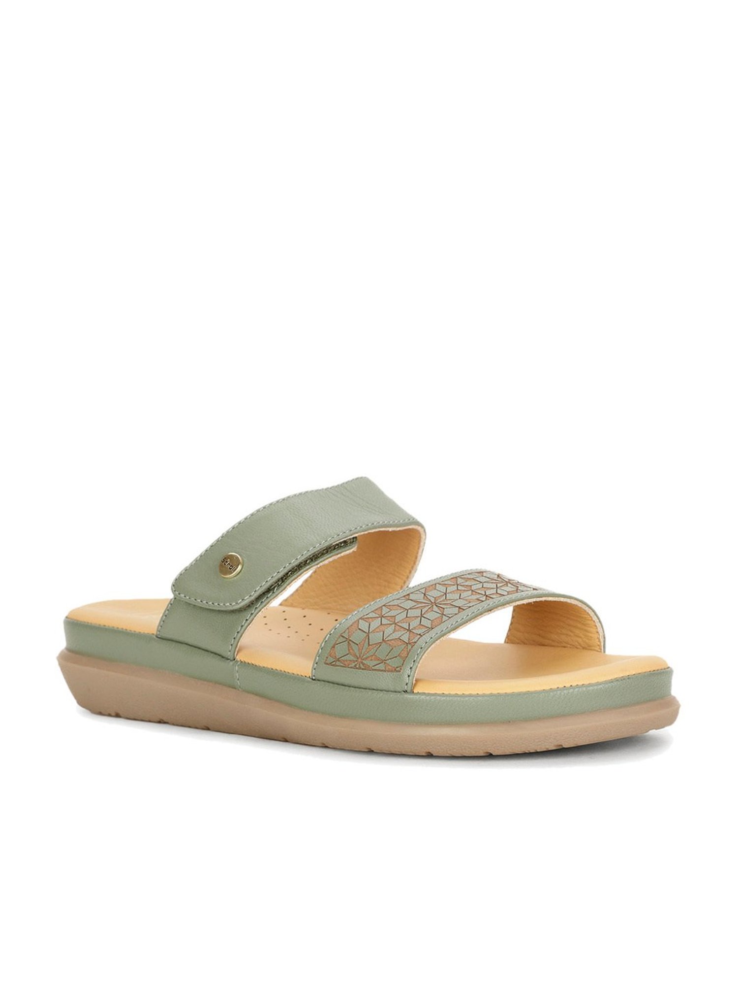 Scholl by Bata Women's RAYA Green Thong Wedges
