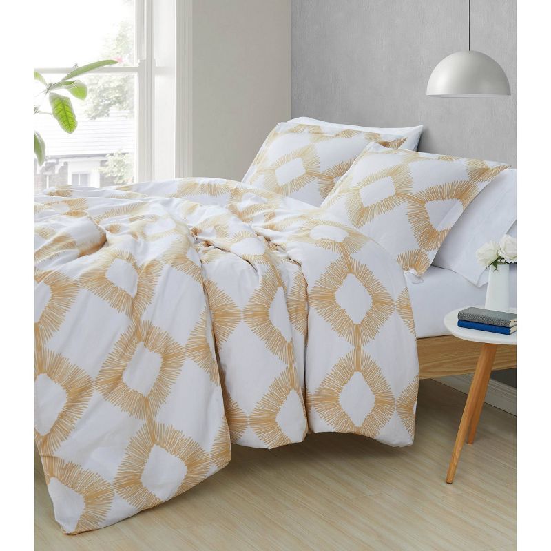 Full/Queen 3pc Merill Comforter Set White/Gold - Brooklyn Loom