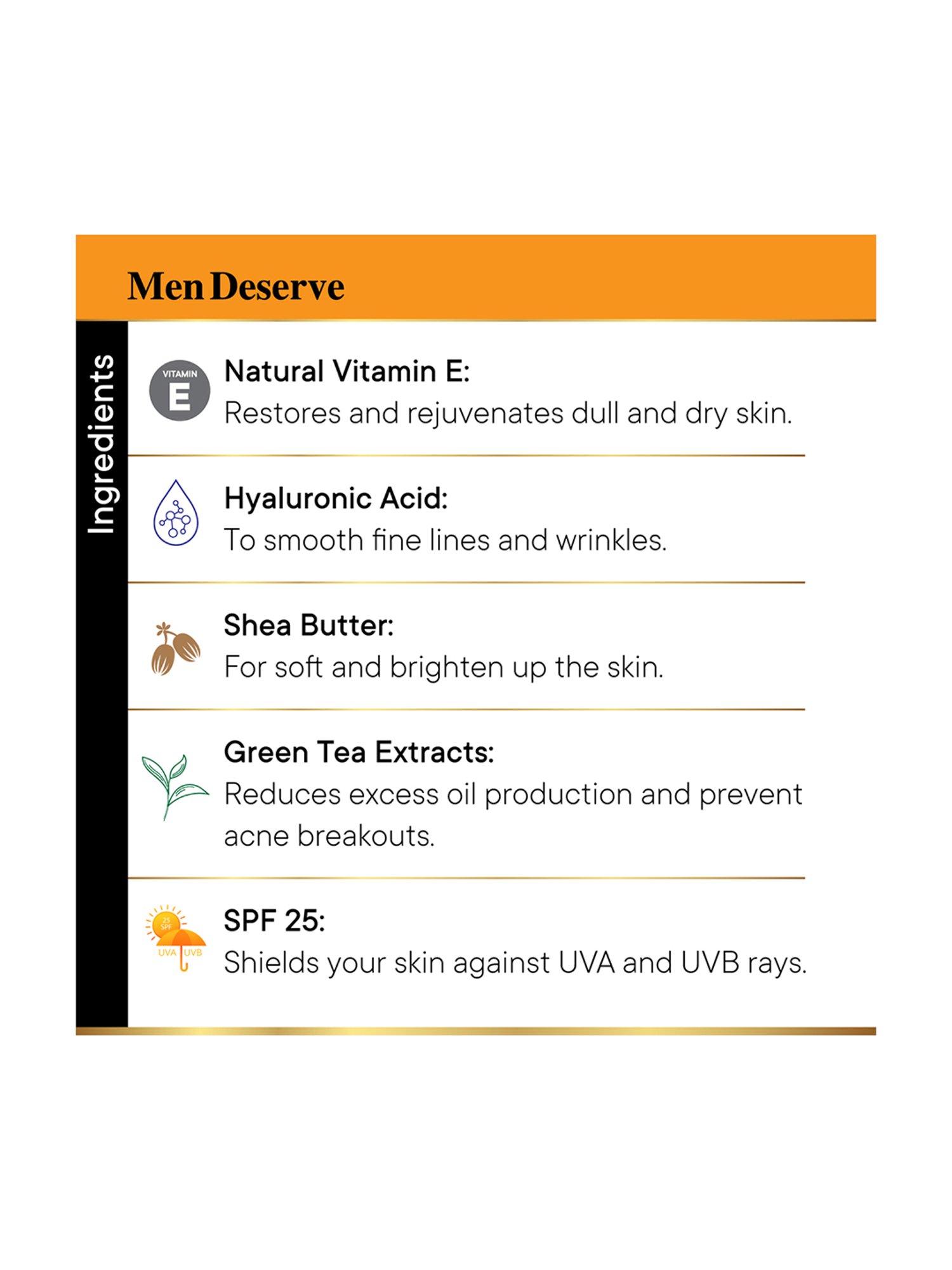 Men Deserve Orange Intensive Moisturizer with SPF 25 - 50 gm