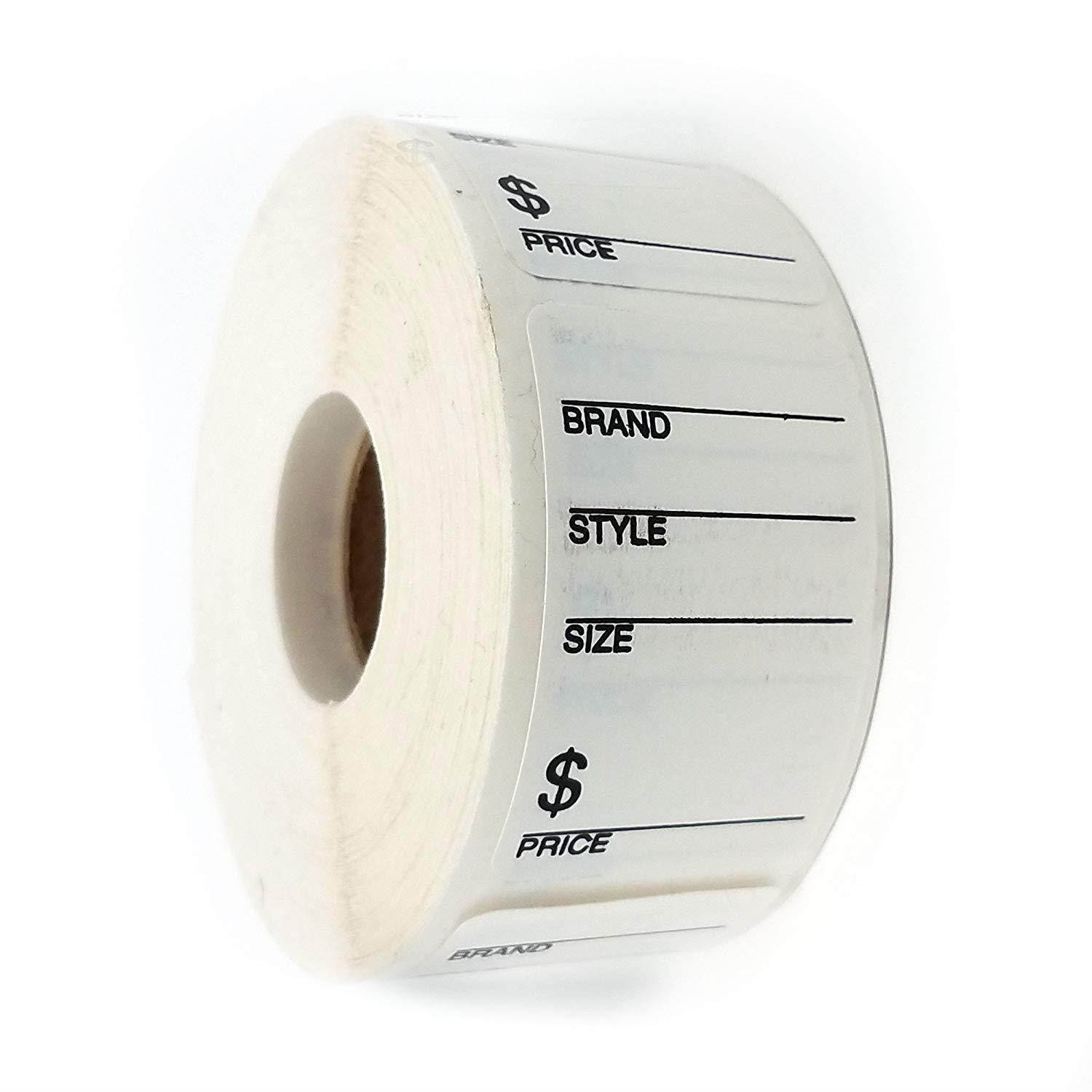 500 Self Adhesive Shoe Store Labels - Brand, Style, Size & Price Sticker Roll