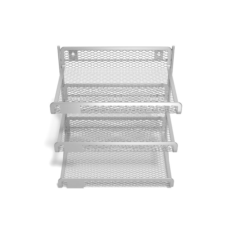 TRU RED 3 Compartment Wire Mesh File Organizer, Silver TR57557-CC
