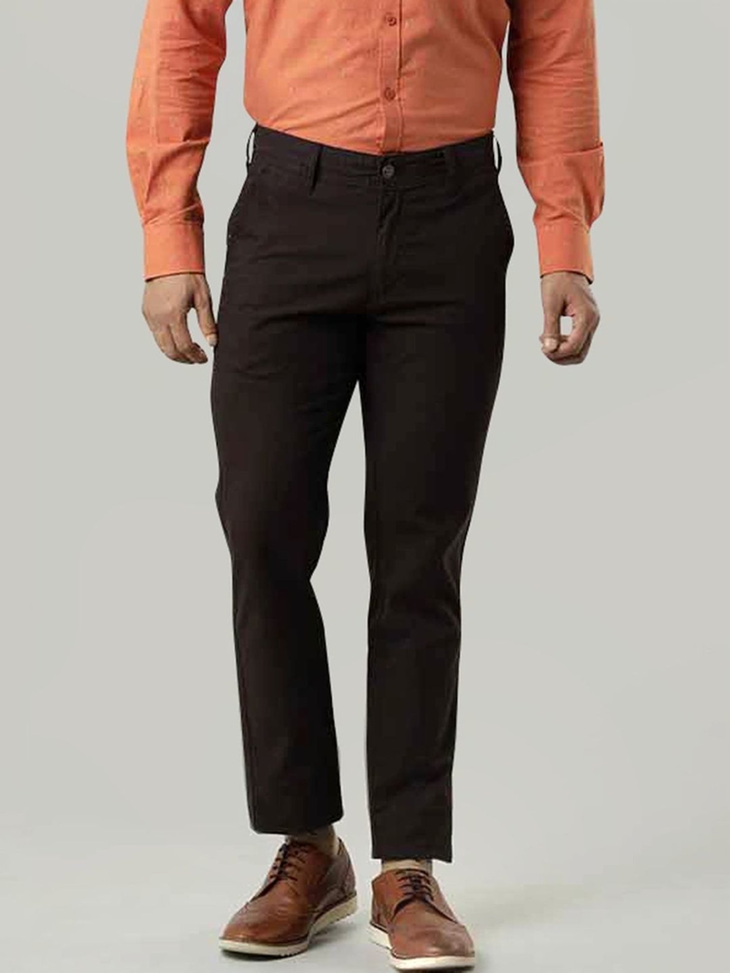 Indian Terrain Brown Slim Fit Trousers