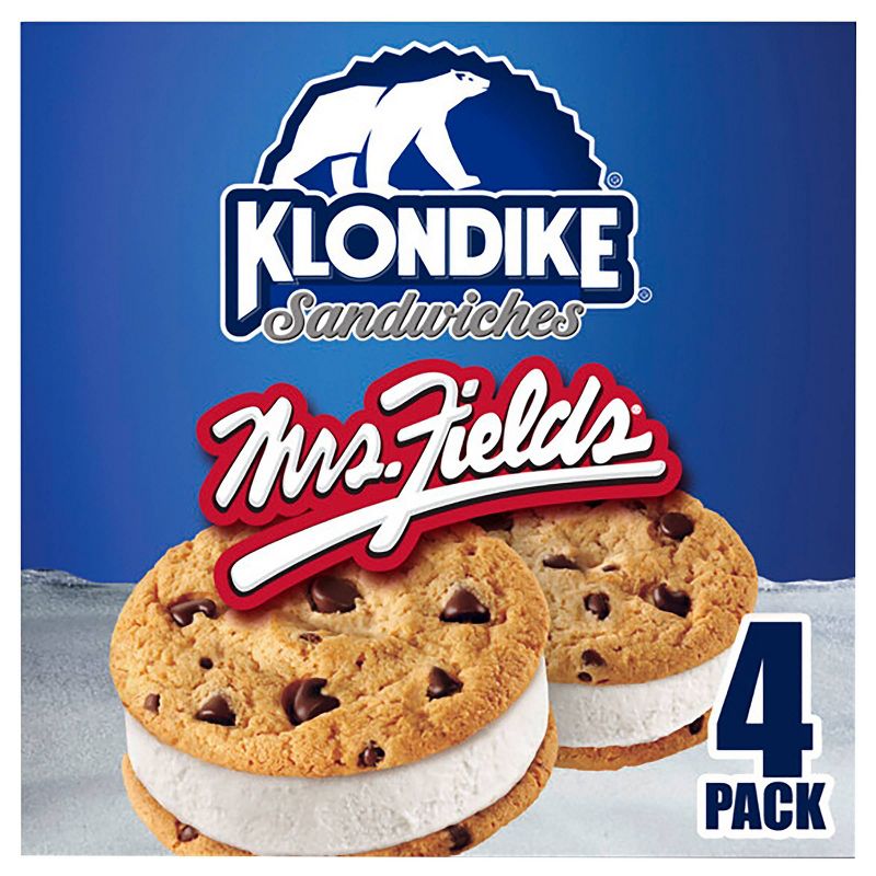 Klondike Ice Cream Mrs Fields Cookie Sandwich - 4pk