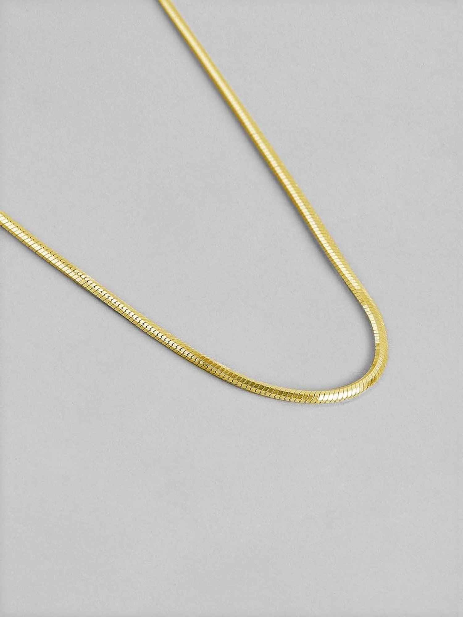 Zavya 925 Silver Sleek Serpent Gold Plated Chain for Men